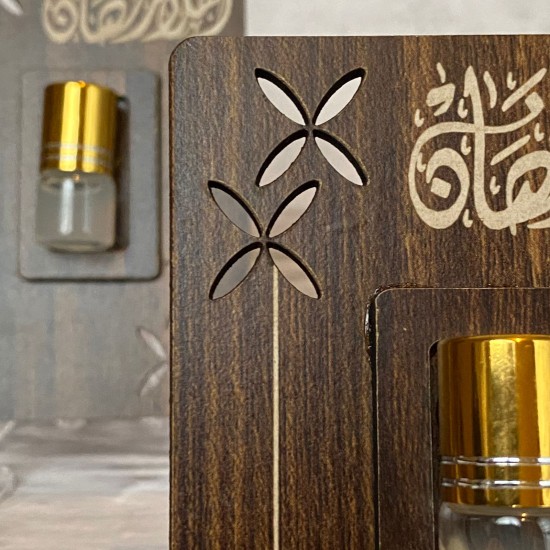 تاق خشبي  تهنئة (أهلا رمضان) درزن(عدد 12قطعة)